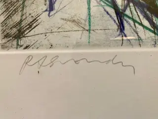 Peter Brandes litografi, håndsign. og nummereret