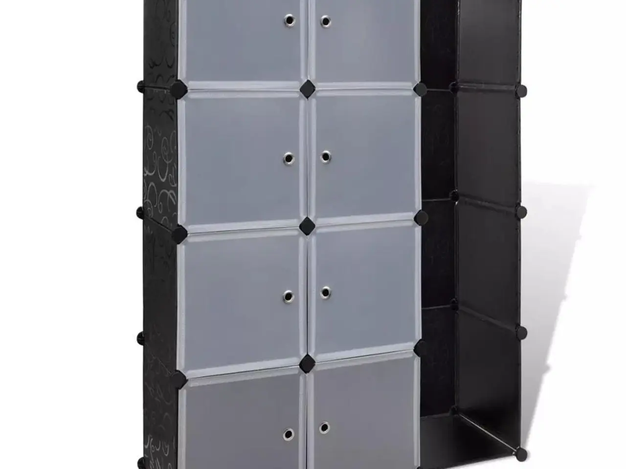 Billede 2 - Modulskab med 9 rum 109×36,5×143 cm - sort/hvid