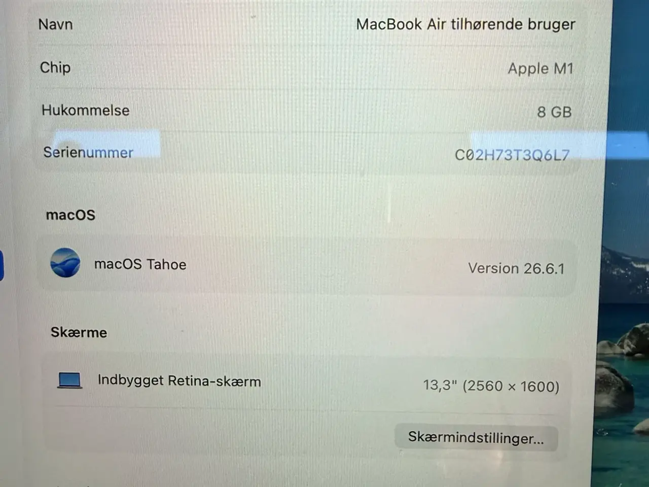 Billede 3 - MacBook Air 2020, m1, 8 gb, 256 GB SSD