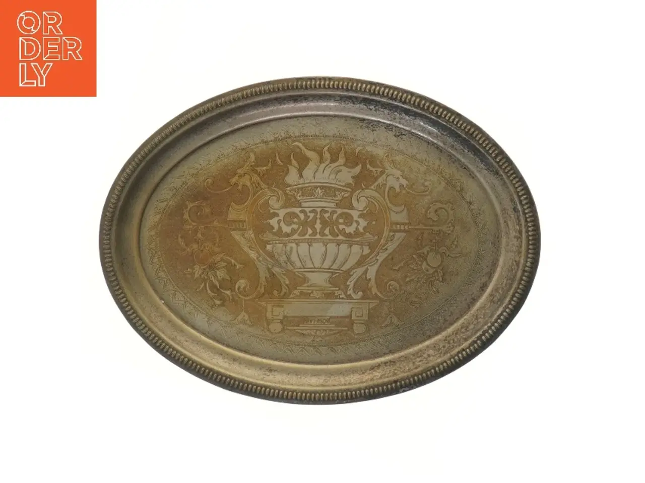 Billede 1 - Antik metalbakke (str. 30,5x23 cm)