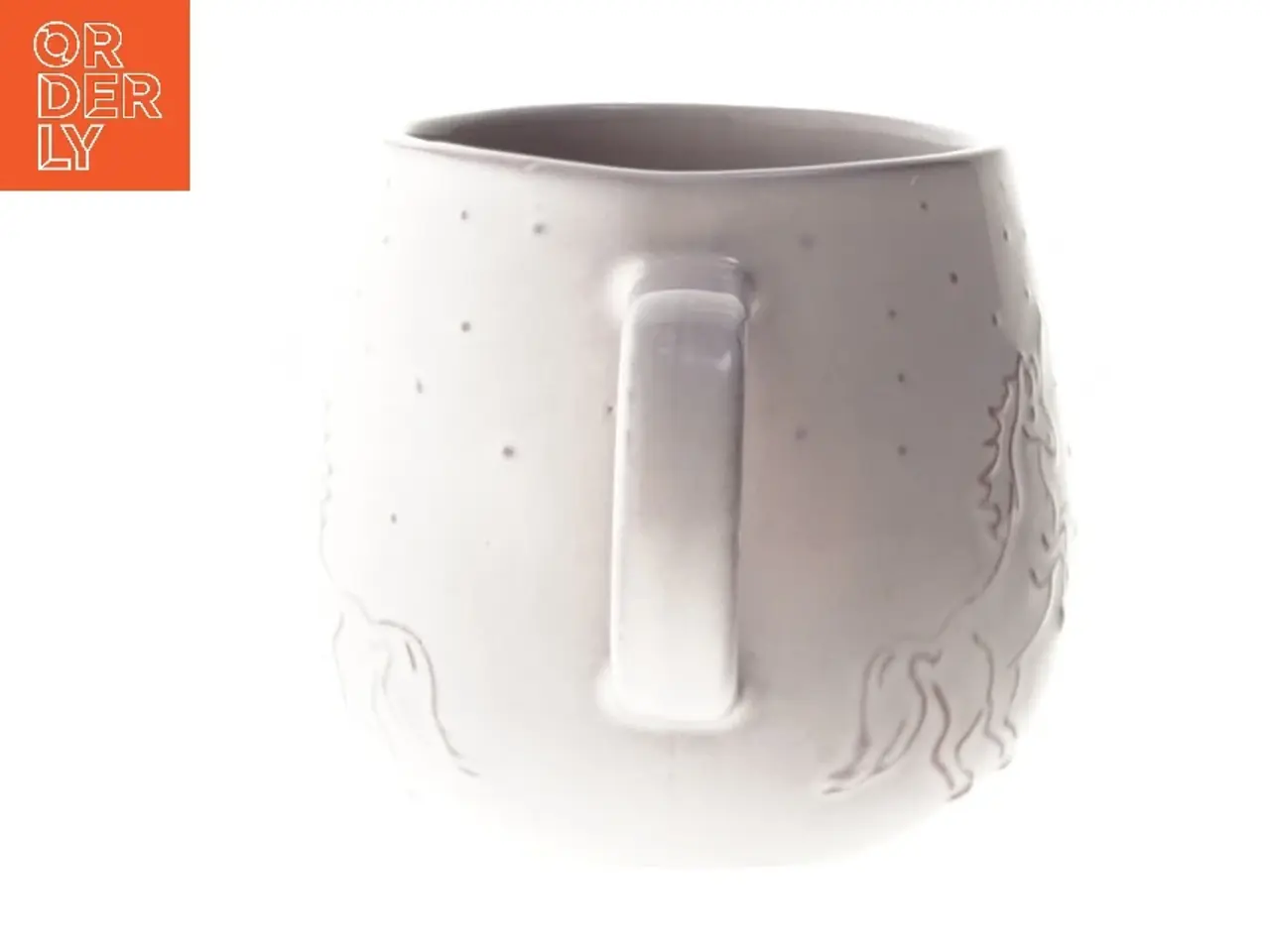 Billede 2 - Keramikkrus med enhjørningmotiv (str. 8x9 cm)