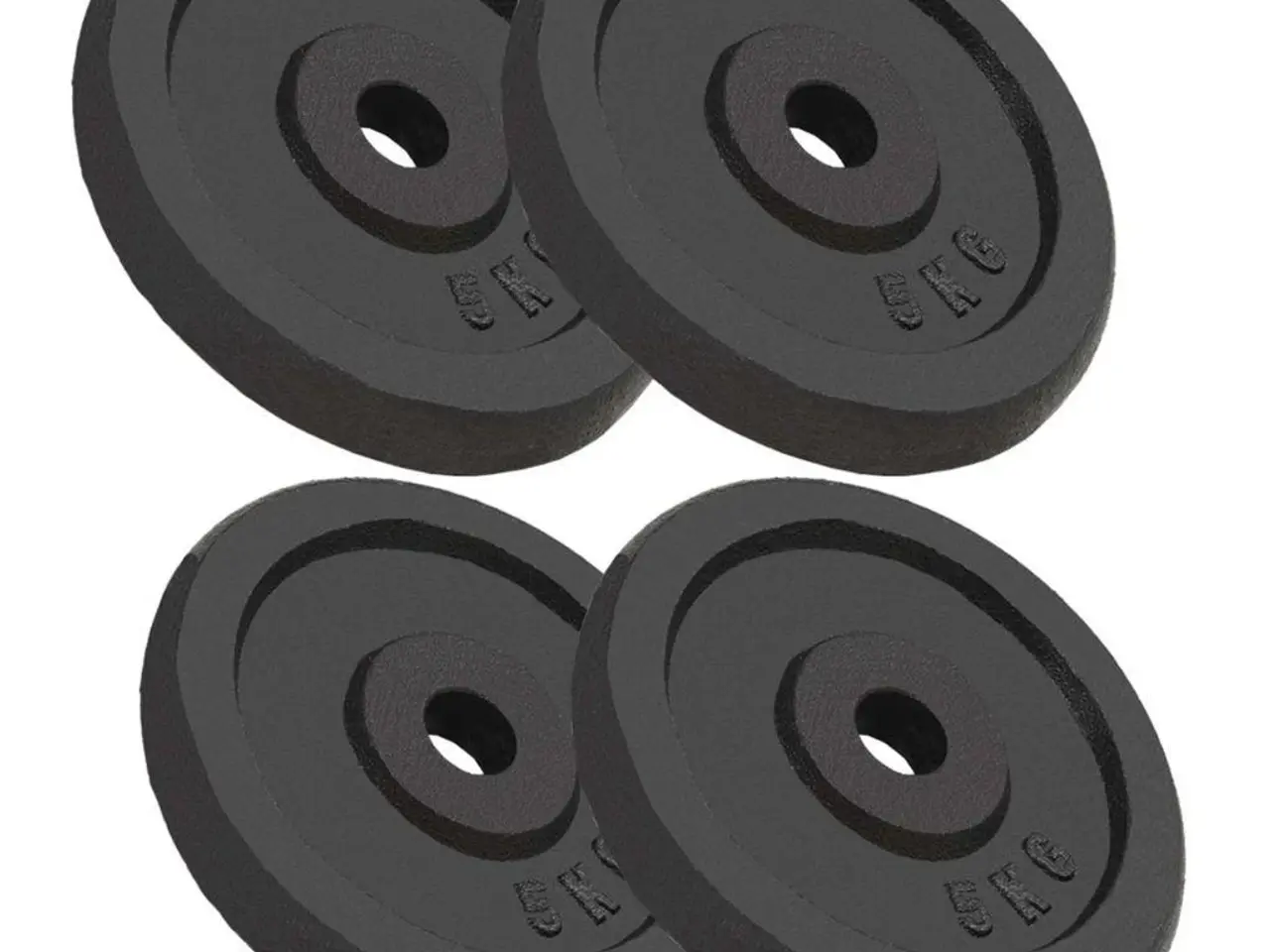 Billede 1 - Vægtplader 4 stk. - 4×5 kg støbejern, 30 mm hul