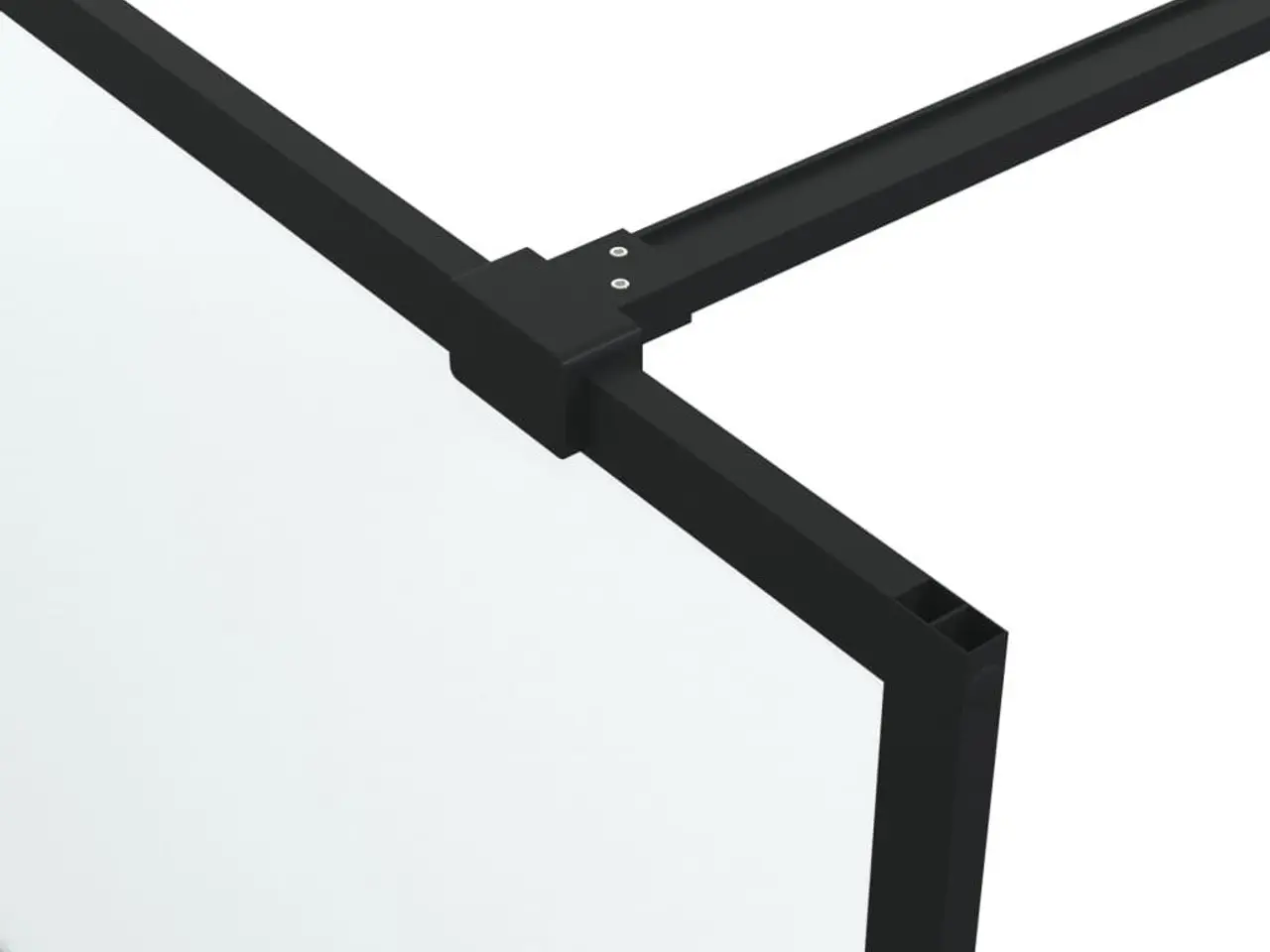 Billede 6 - Brusevæg 100×195 cm i matteret sikkerhedsglas - sort ramme