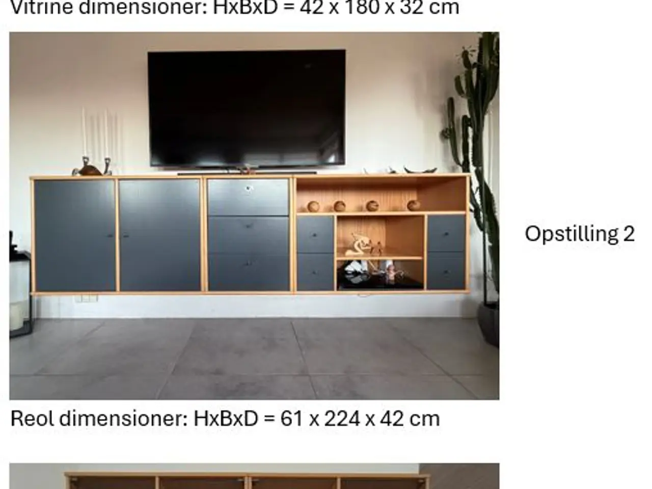 Billede 4 - Mistral vitrineskab og reolsystem i træ med låger
