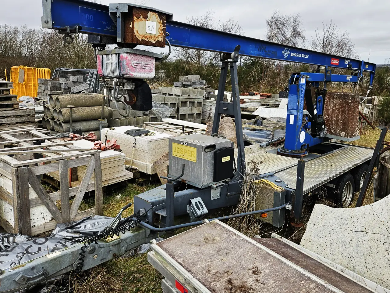 Billede 4 - Minikran på trailer til bil / Steinweg MK300