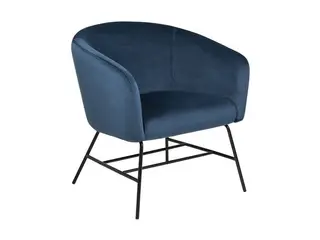 Ramsey lænestol - Marineblå velour