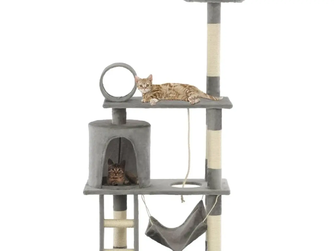 Billede 1 - Kradsetræ til katte 140 cm - grå med sisal-kradsestolper