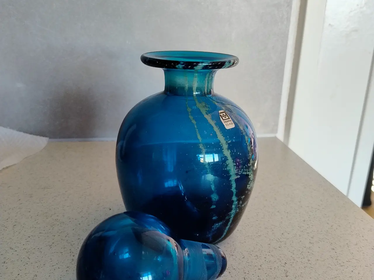 Billede 2 - Mdina karaffel / vase med prop