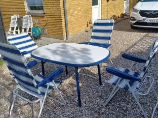 Campingbord med 6 stole