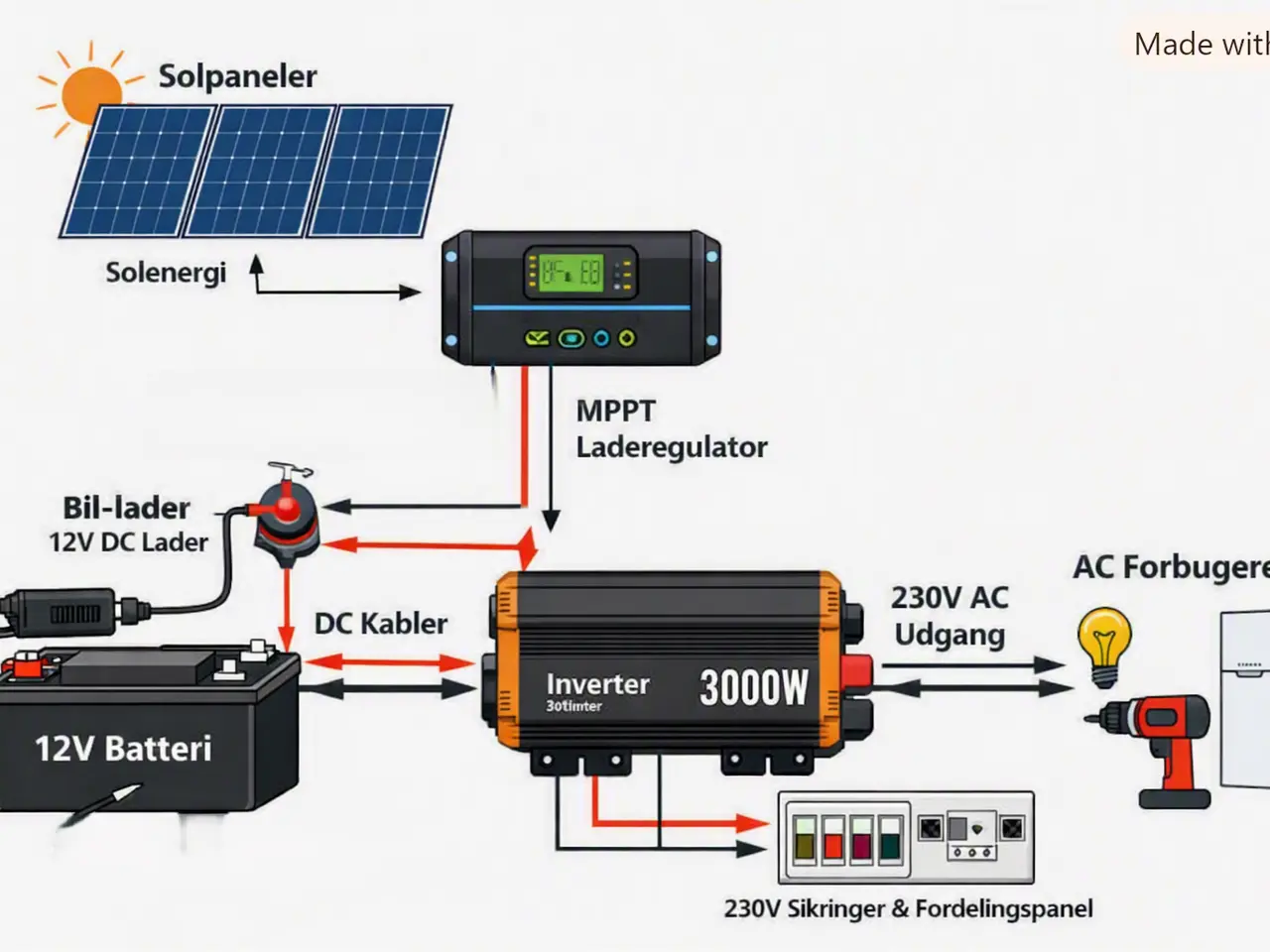 Billede 5 - 🆕Inverter 12 volt til 220volt 3000 watt