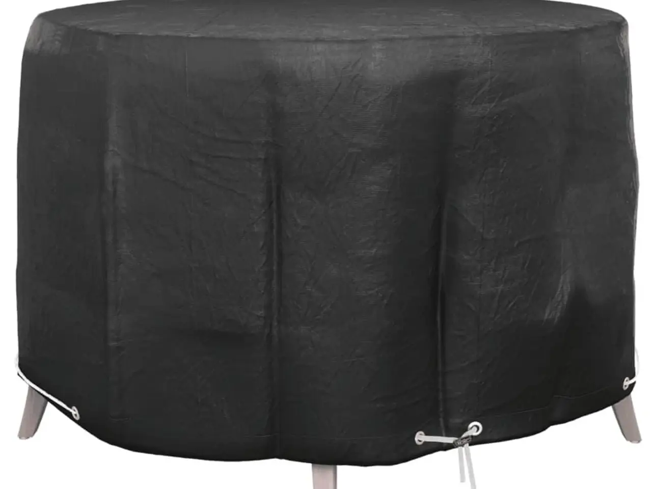 Billede 1 - Rundt havemøbelovertræk Ø125 × 75 cm - sort, 6 øjer