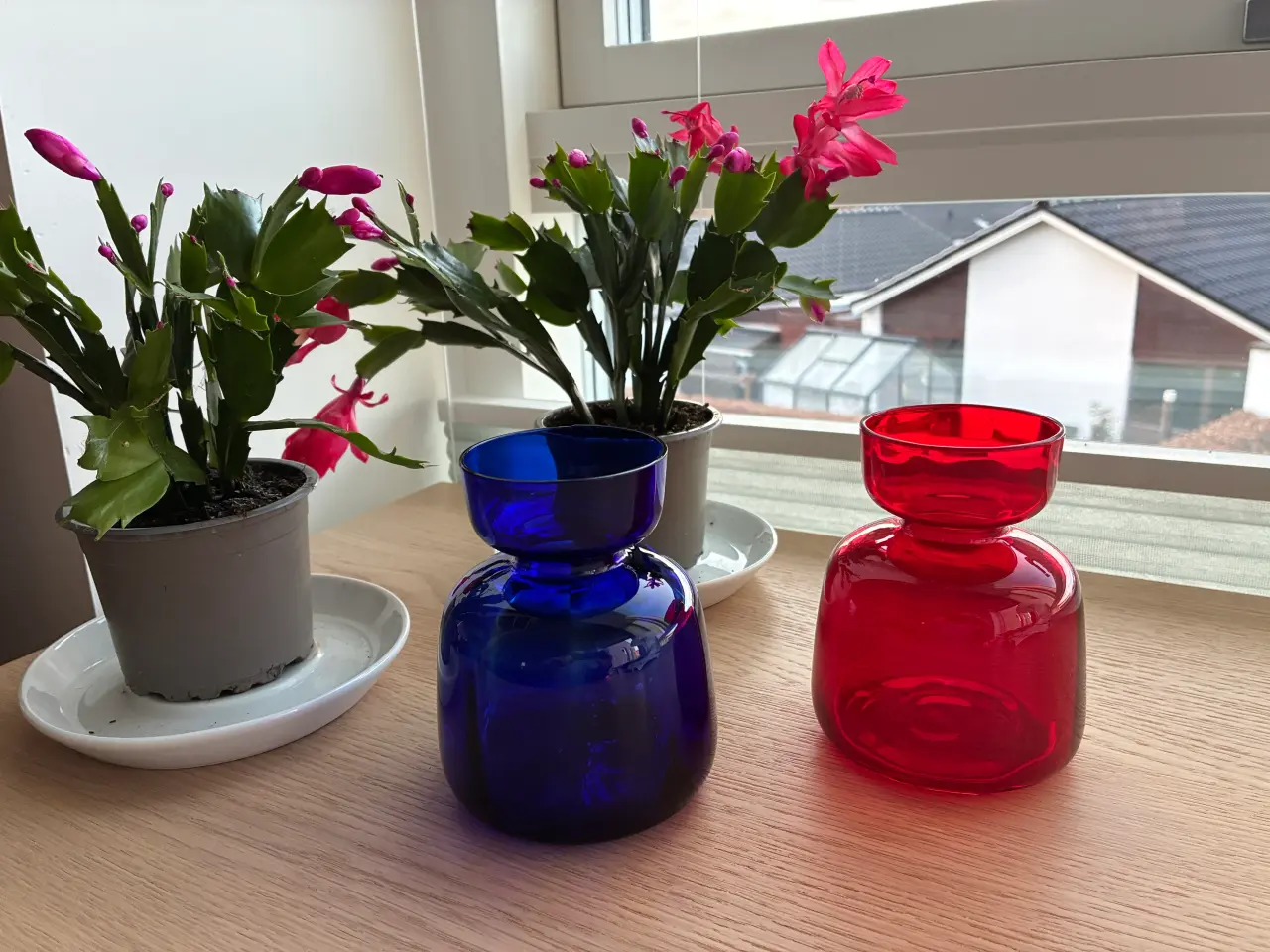 Billede 2 - Hyacintglas - blå og rød - Holmegaard