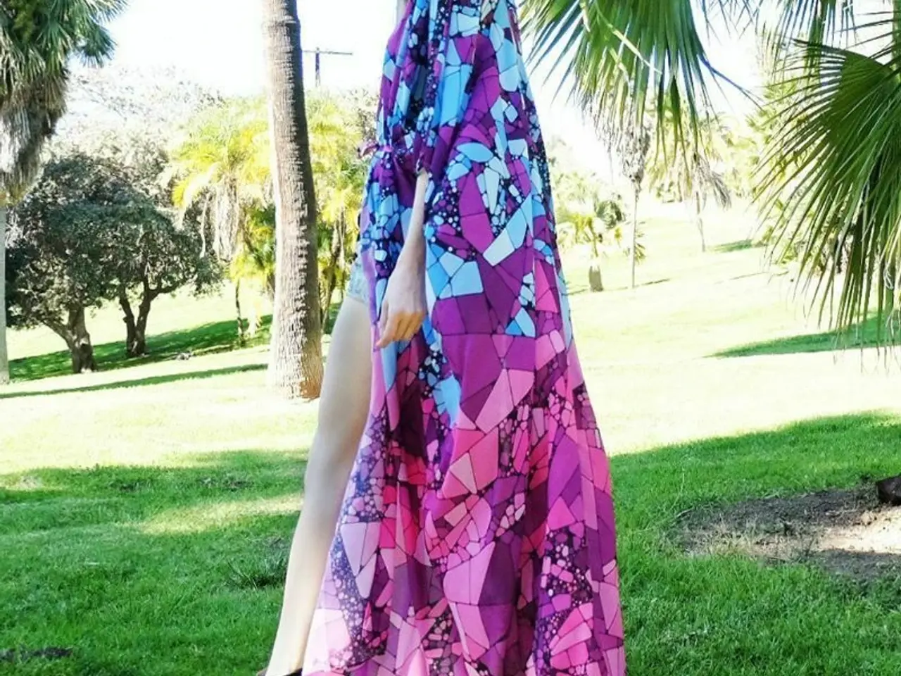 Billede 3 - kimino.chiffon.multifarv.m.mosaik Print- One size