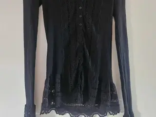 Rosemunde sort bluse, størrelse S/M