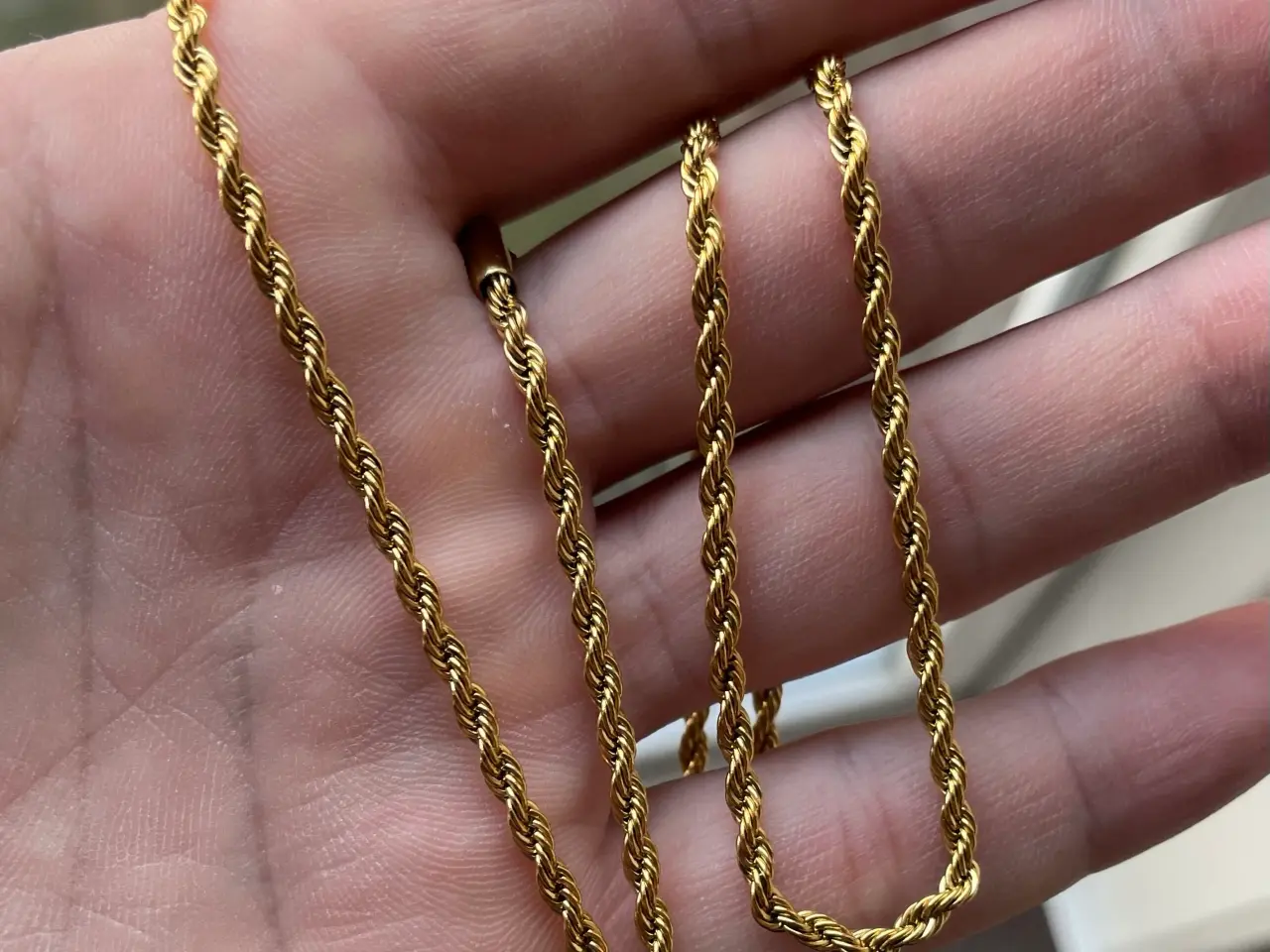 Billede 3 - 2.5mm 14kt goldfilled rope chain