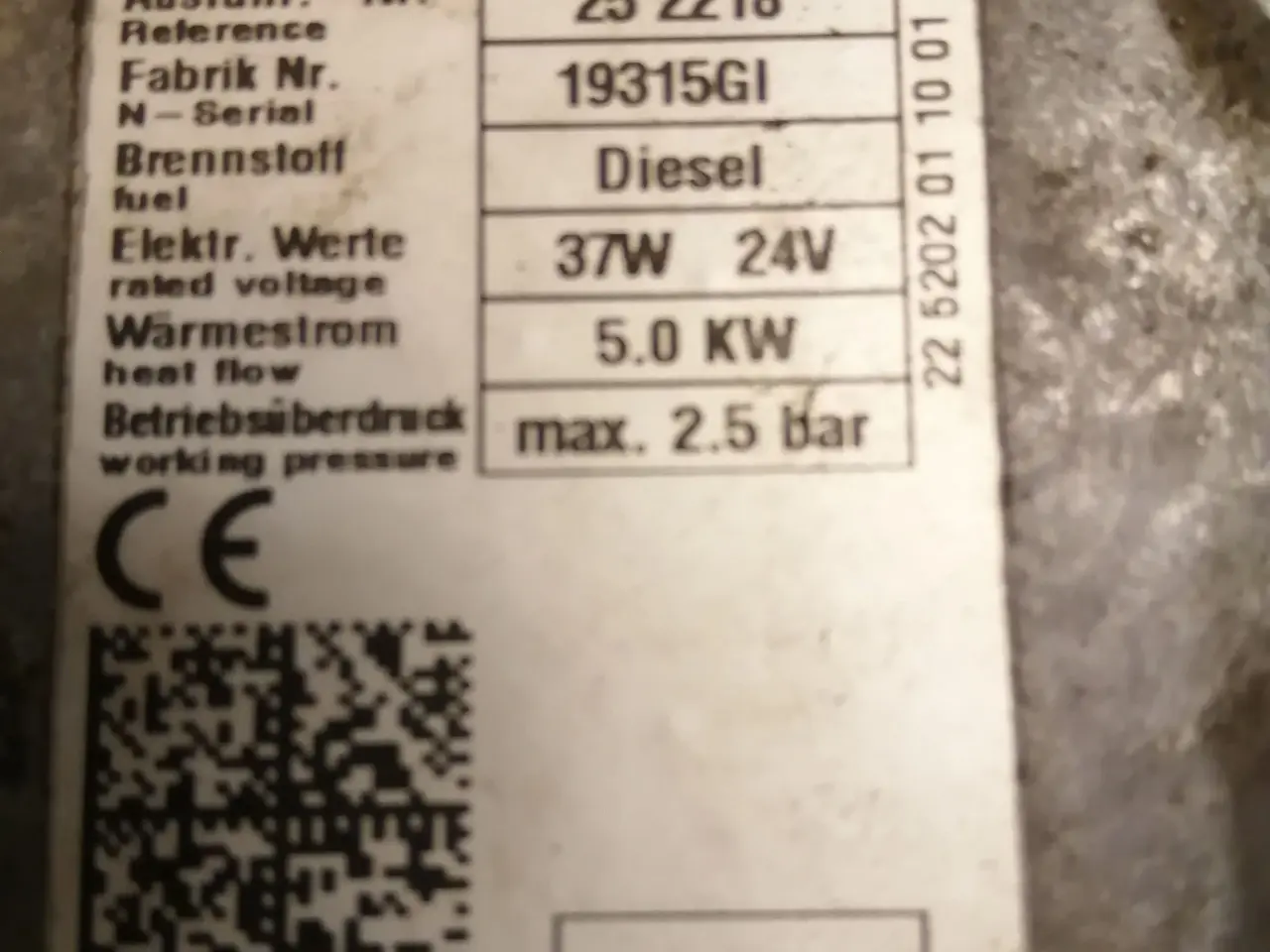 Billede 1 - Eberspæcher d5ws 24v