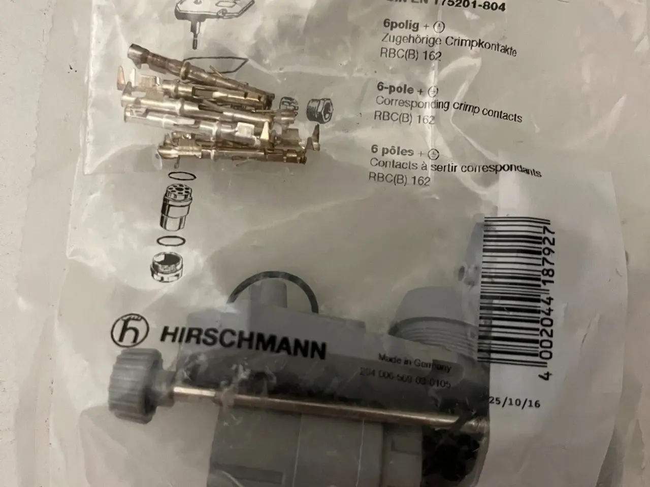 Billede 3 - Hirschmann N6RFFR kabel Socket 931553106 6-Pole