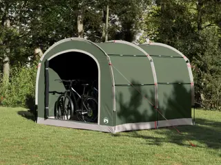 Cykelopbevaringstelt med tag - grøn, 268 × 240 × 191 cm, polyester
