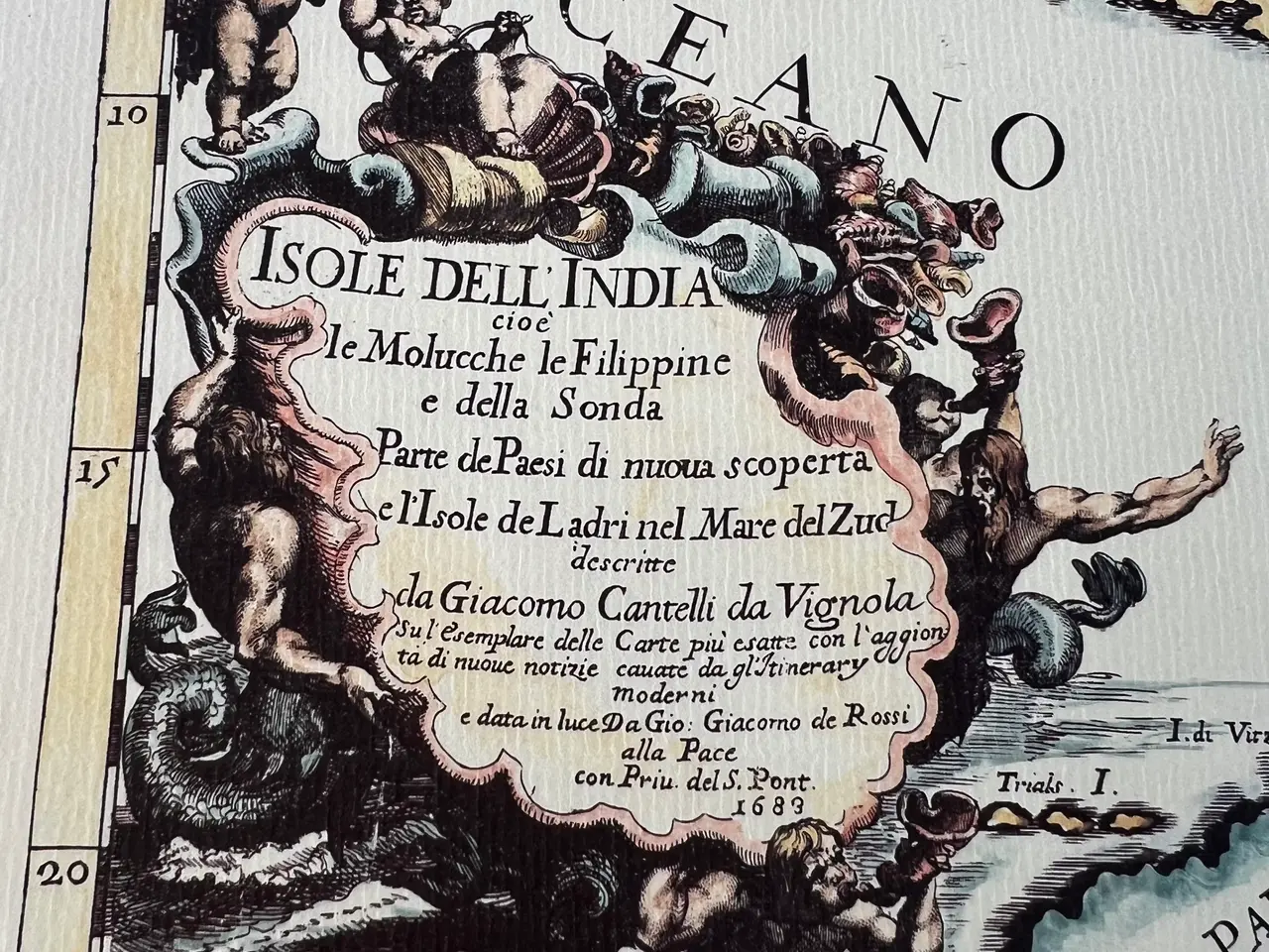 Billede 2 - Genoptrykt Kort over Østindien år 1683.