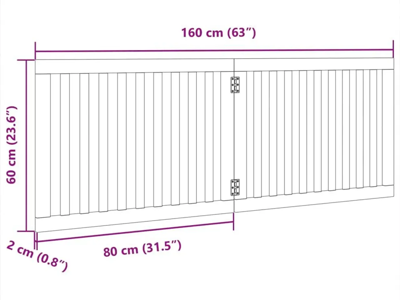 Billede 9 - Hundegitter foldbart - 2 paneler, 160 cm i poppeltræ