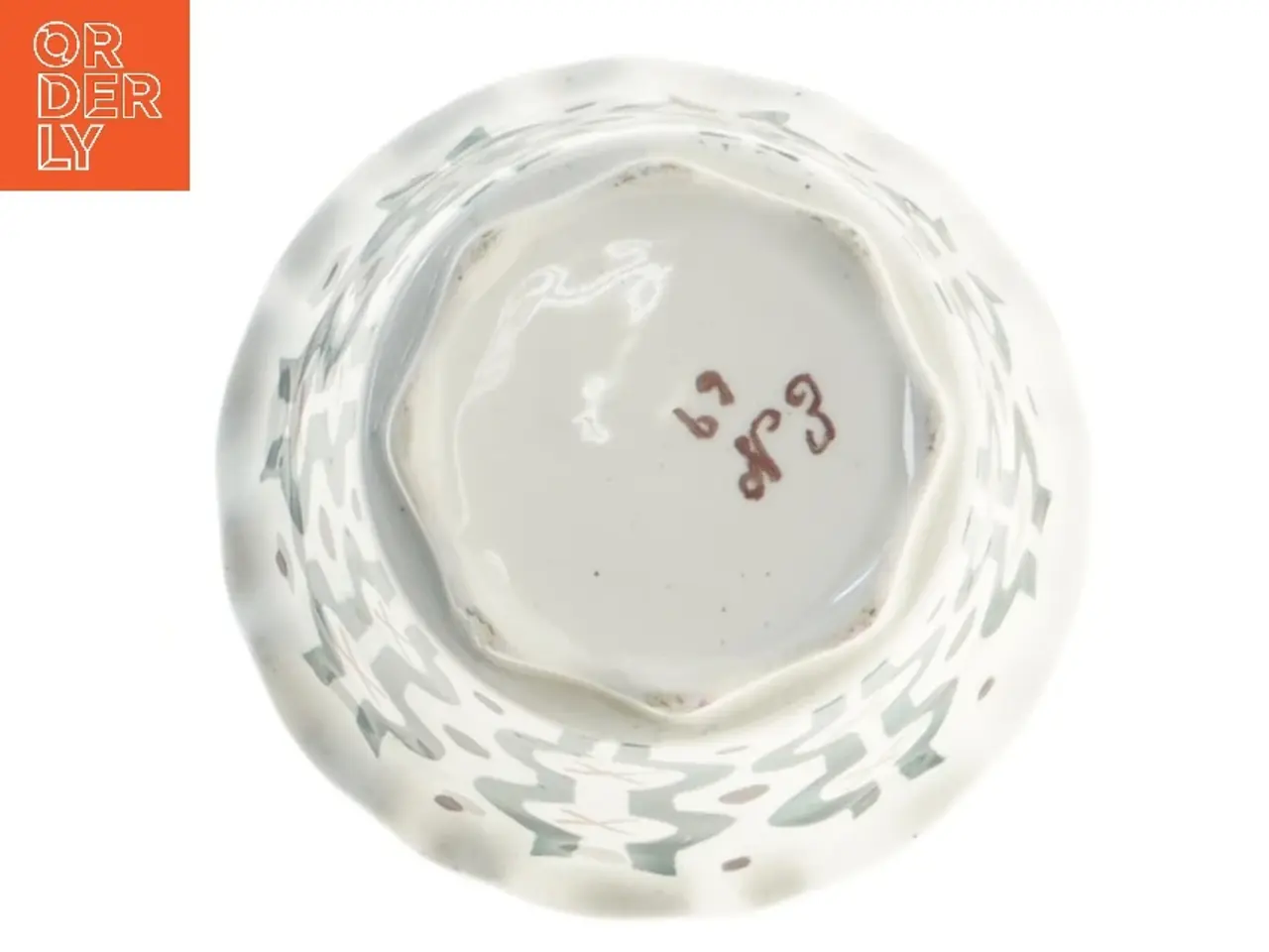 Billede 2 - Keramisk vase med mønster (str. Ø 12x10 cm)
