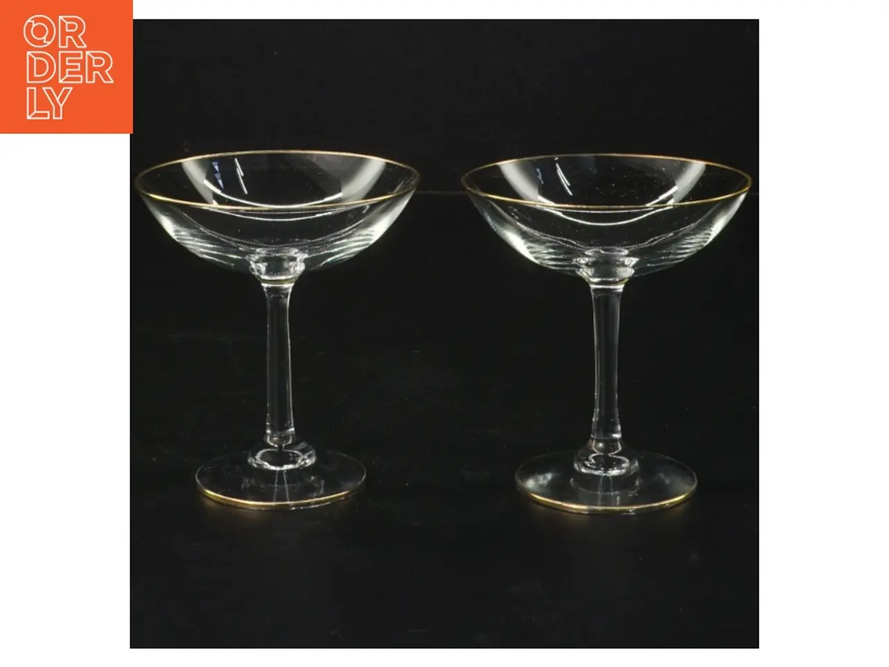 Billede 1 - Coupe glas med guldkant (str. H. 9 cm ø. 8,5 cm)