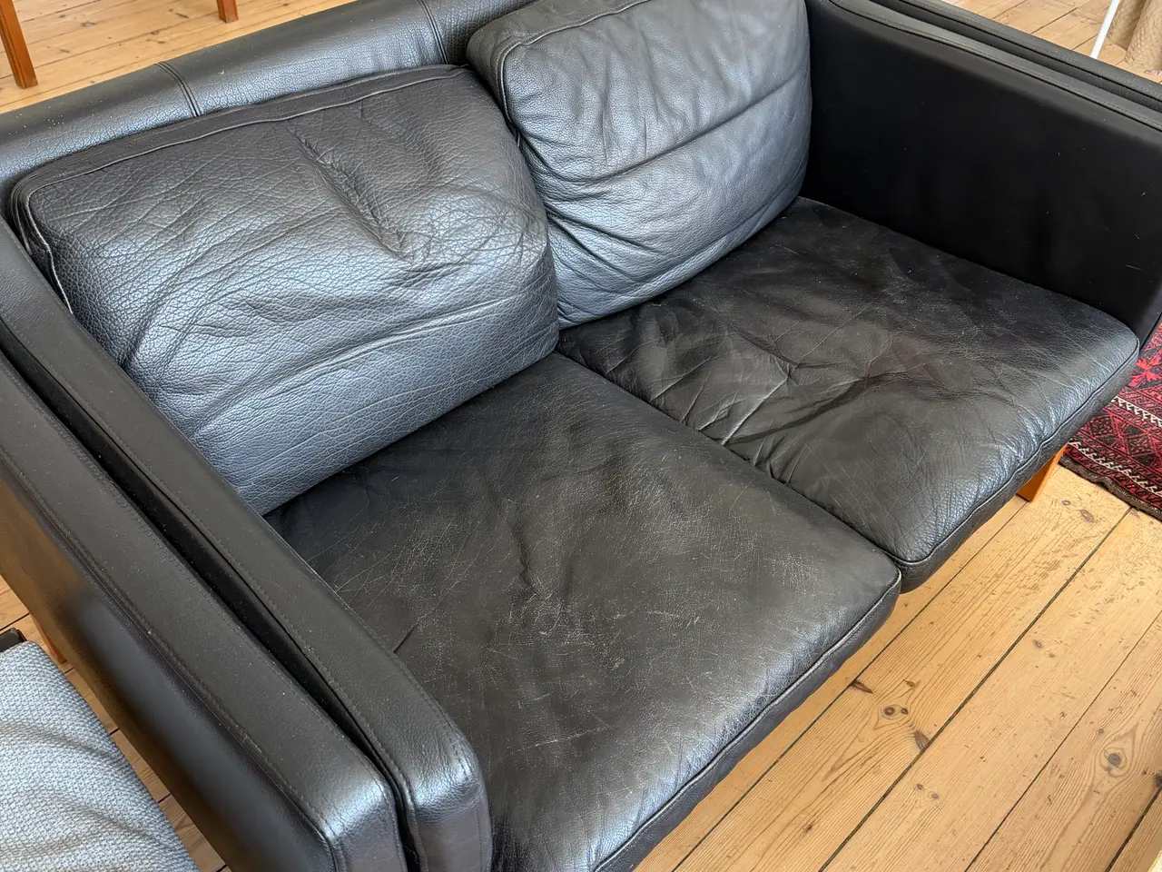Billede 1 - 2- og 3-personers lædersofa