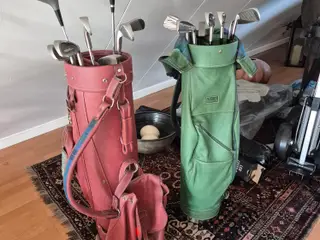 lædergolfsæt med vogne