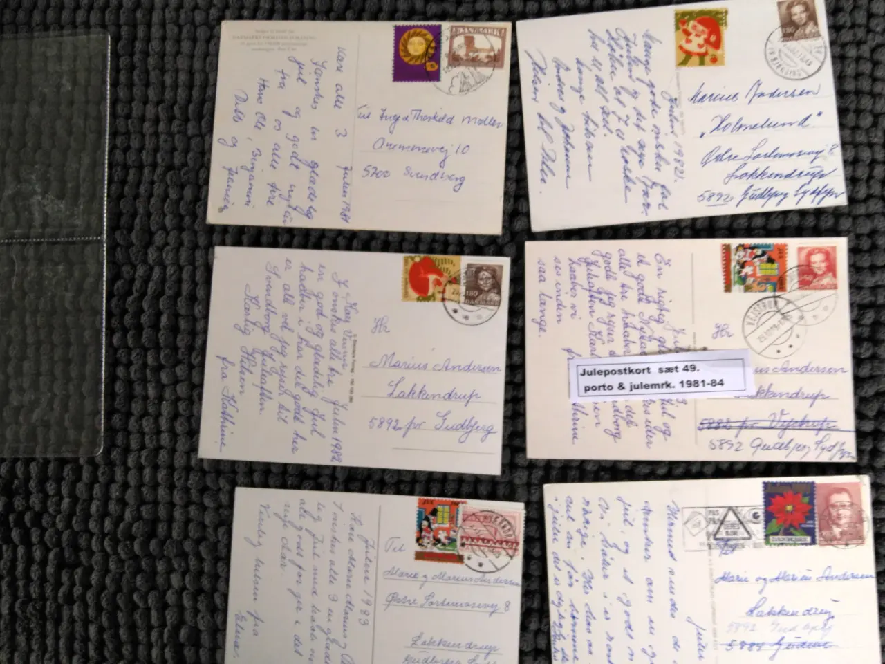 Billede 11 - 54 julepostkort med porto & julemrk. 1977- 84