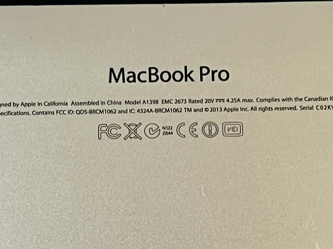 Billede 3 - Bærbar Macbook Pro APPLE Model A1398