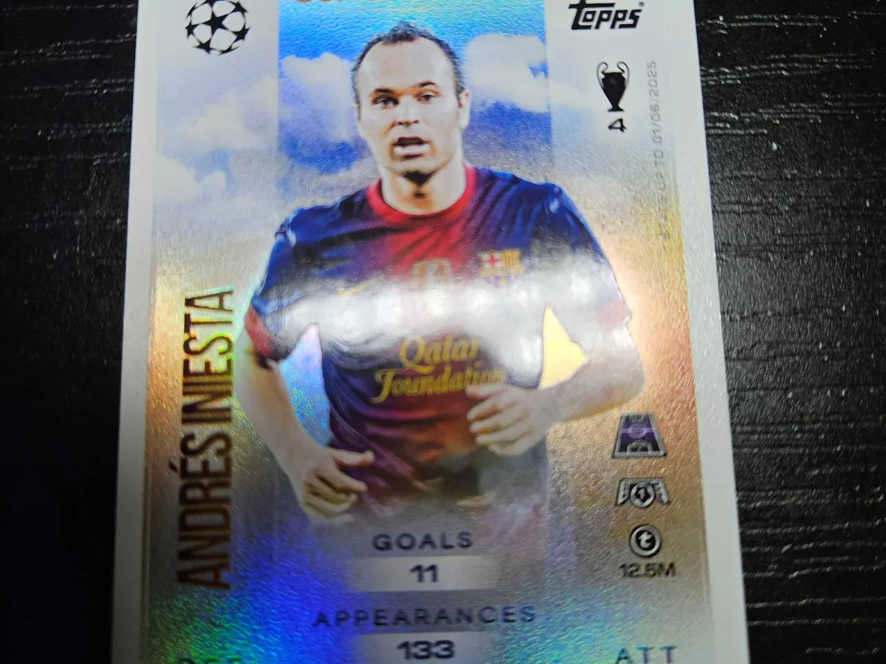 Billede 1 - Andres Iniesta Cup Champion Fodboldkort 