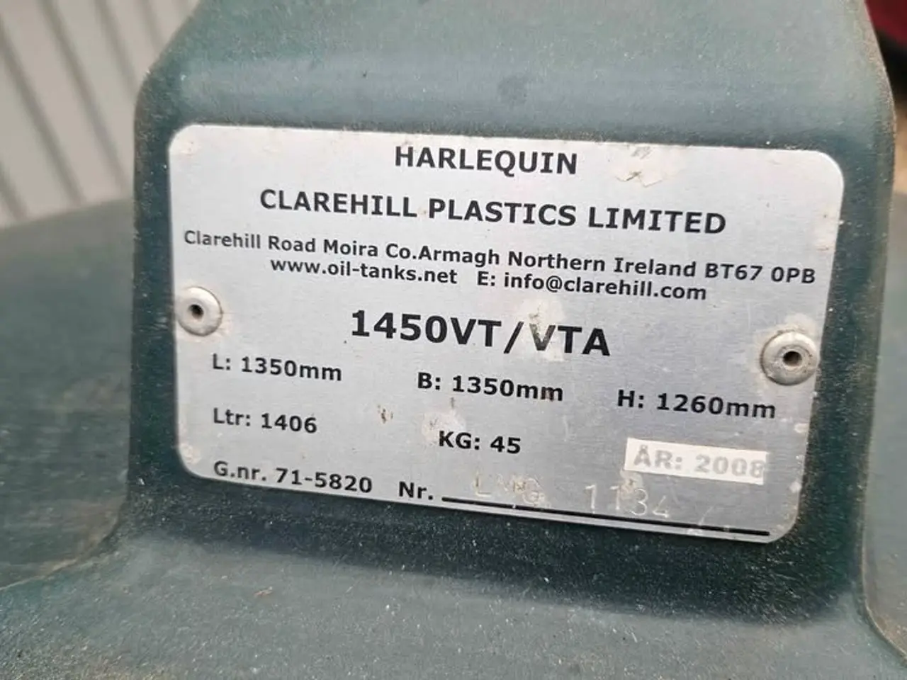 Billede 5 - Plast olietank Harlequin 1450L