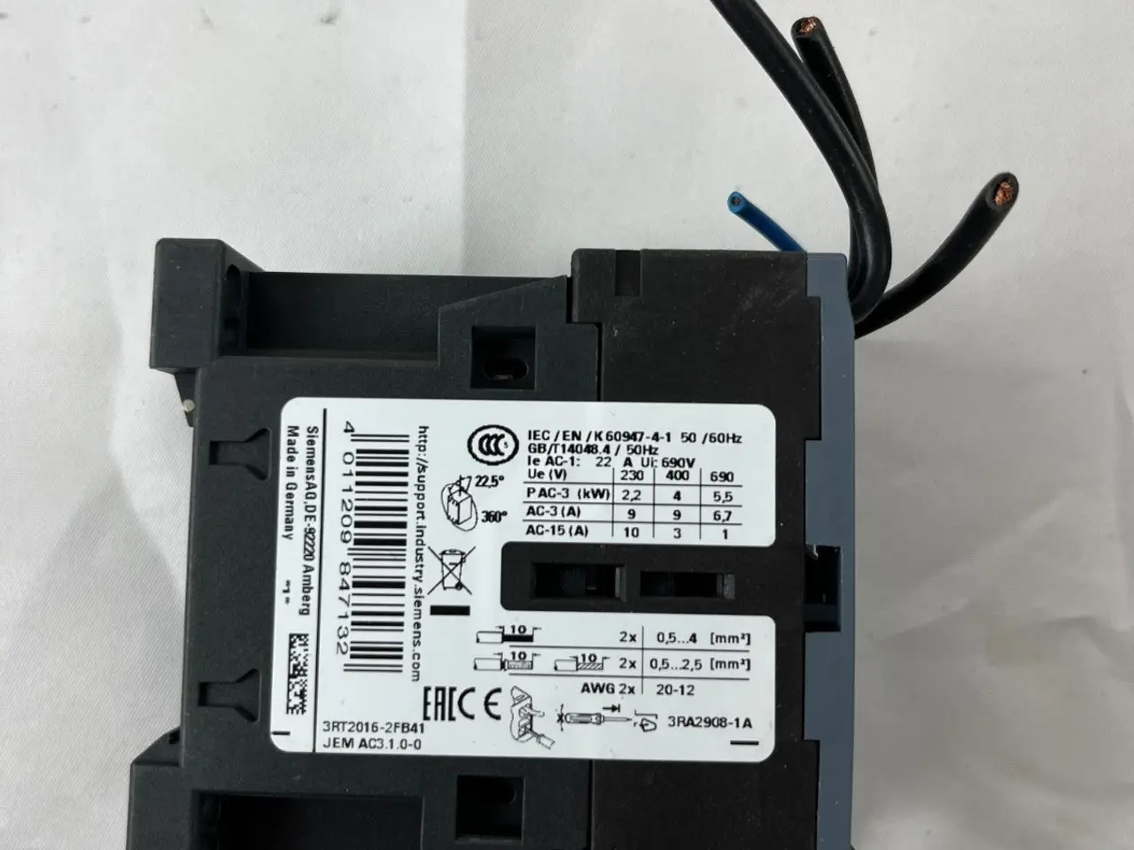 Billede 8 - Siemens Sirius 3RT2016-2FB41 kontaktor 24VDC 9A