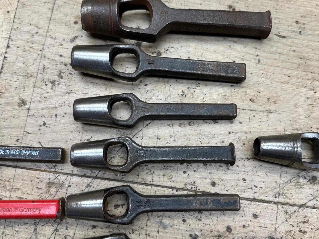 Billede 2 - Huggepiber, 9 stk. 22, 17, 16, 15, 14, 11 mm.