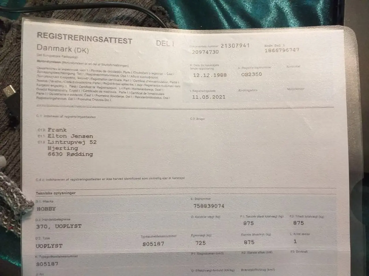 Billede 8 - HOBBY 370 , projekt campingvogn