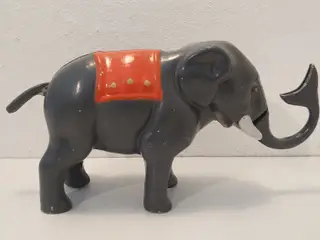 Mekanisk sparebøsse udf. som elefant. Ca 1930-40