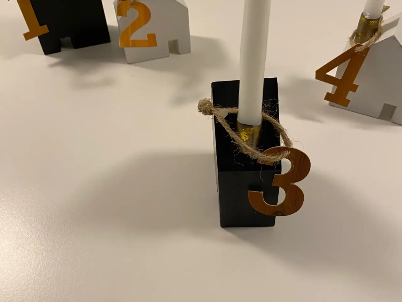Billede 3 - Lysestager/Advent i træ med løse tal