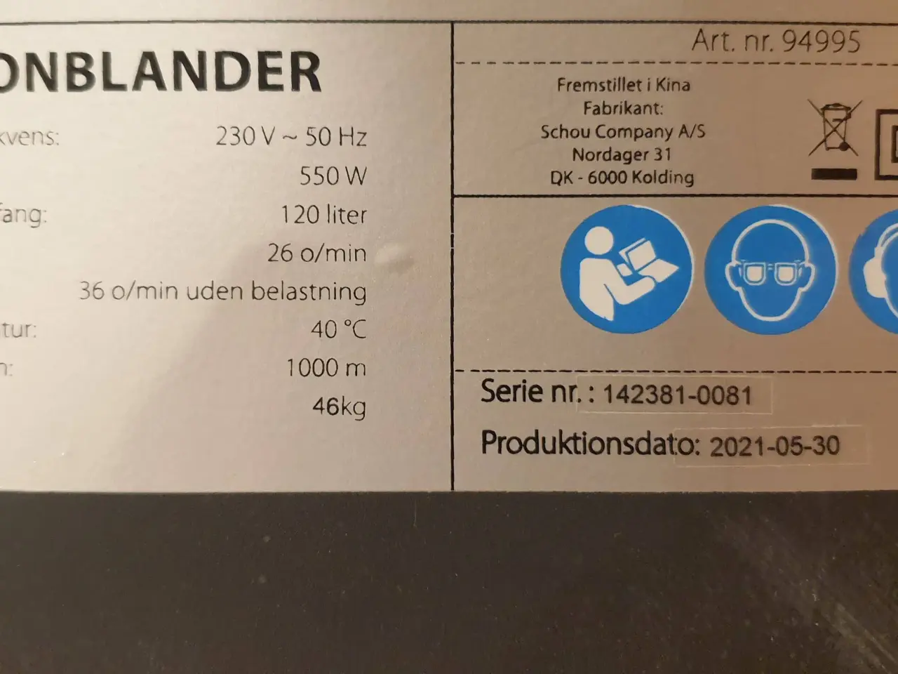 Billede 2 - Blandemaskine - Udlejes