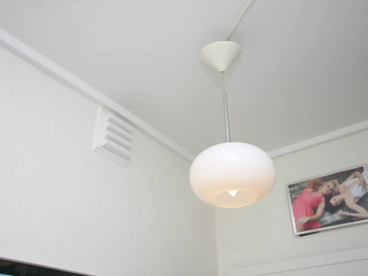 Billede 1 - Flot loftlampe i glas (skal ses)