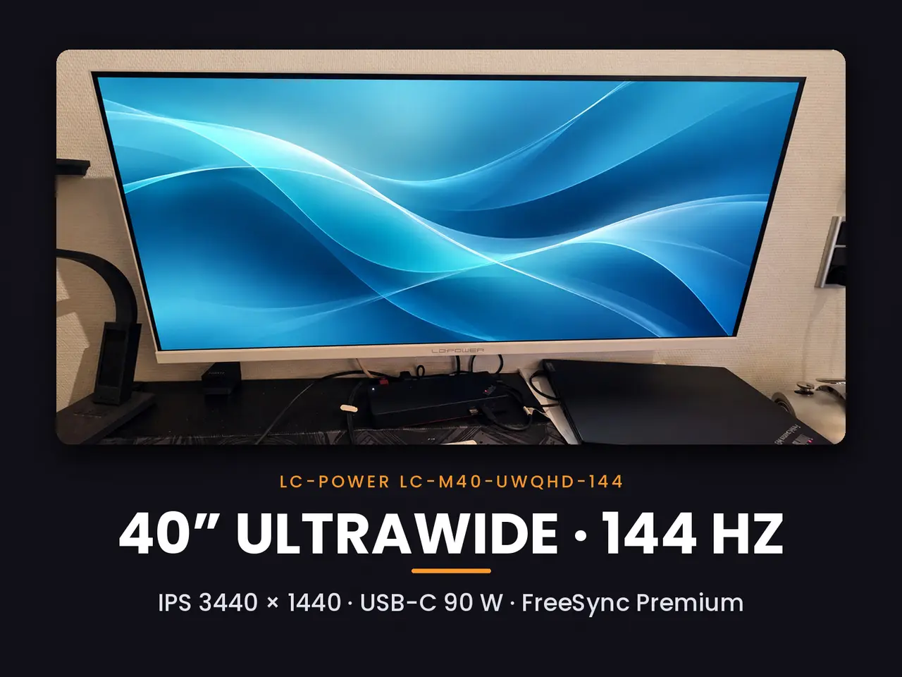 Billede 1 - LC-Power 40” ultrawide skærm – IPS, 144 Hz, USB-C