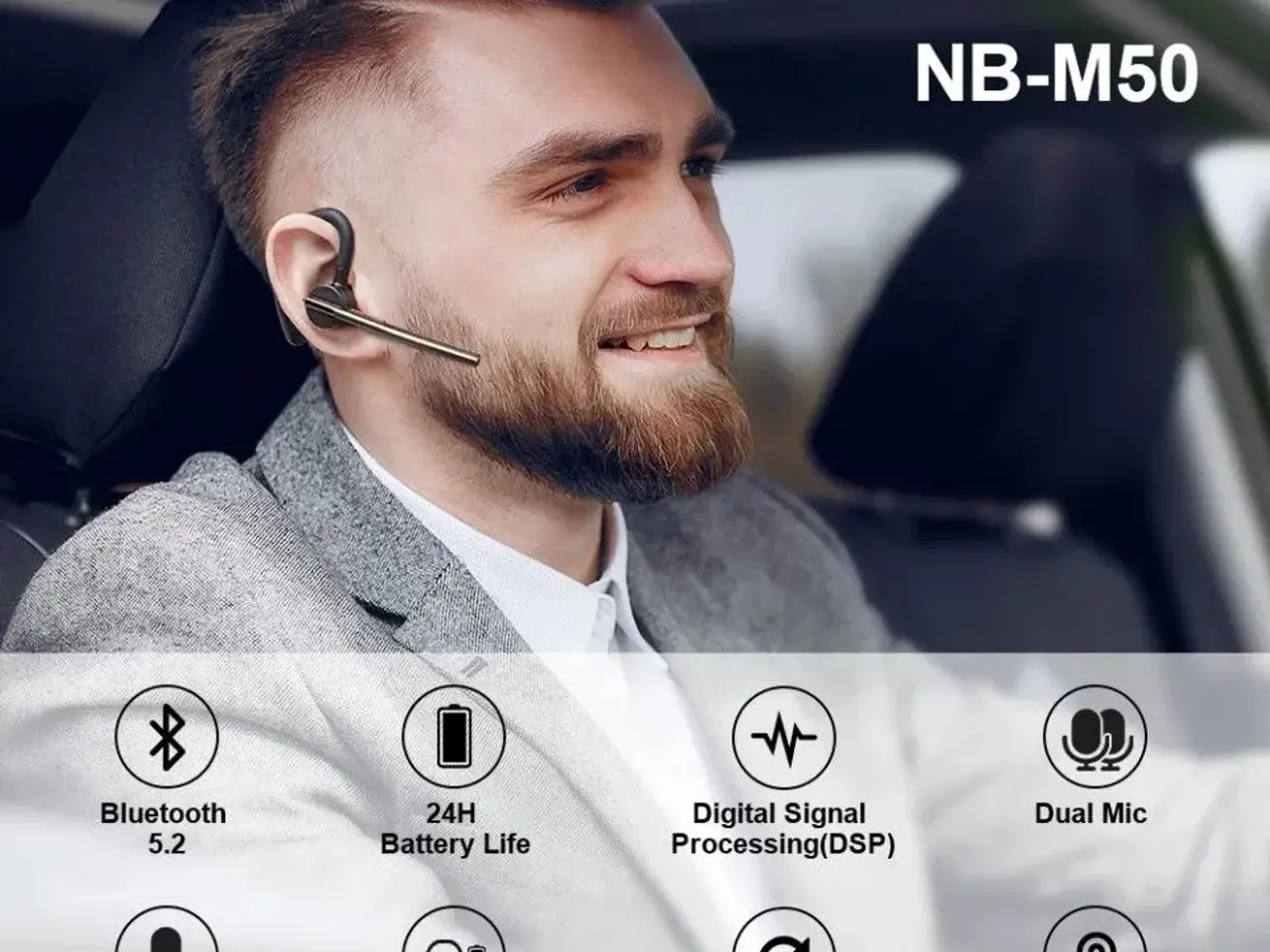 Billede 5 - New Bee M50 Bluetooth headset.