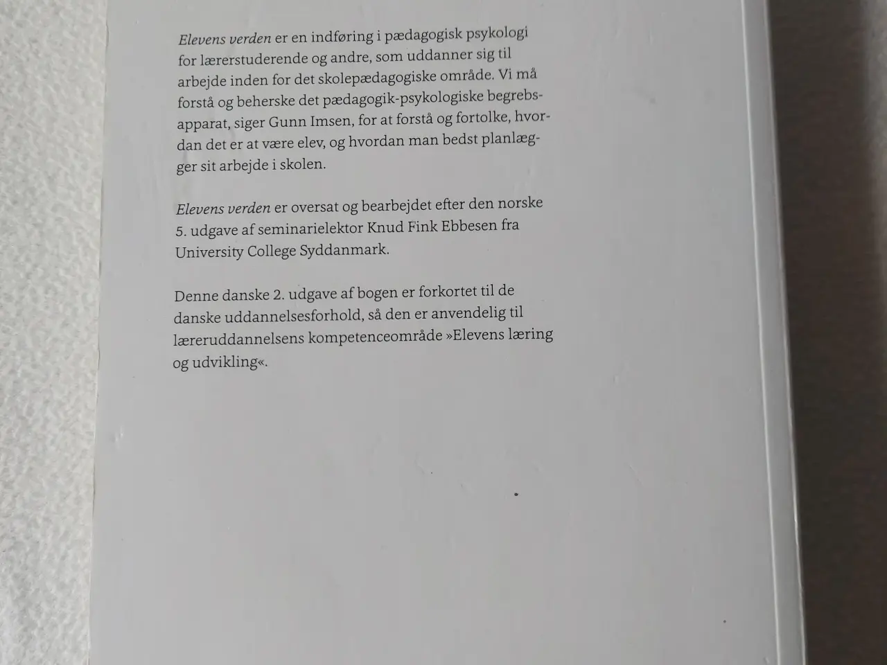 Billede 2 - ELEVENS VERDEN, INDFØRING I PÆDAGOGISK PSYKOLOGI