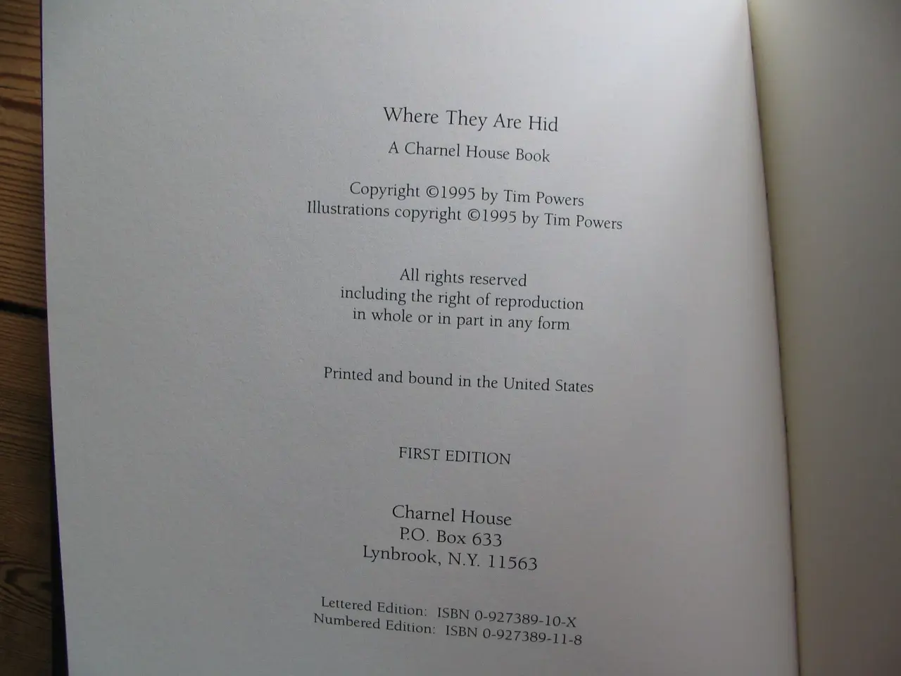 Billede 4 - Tim Powers born 1952. Where They Are Hid
