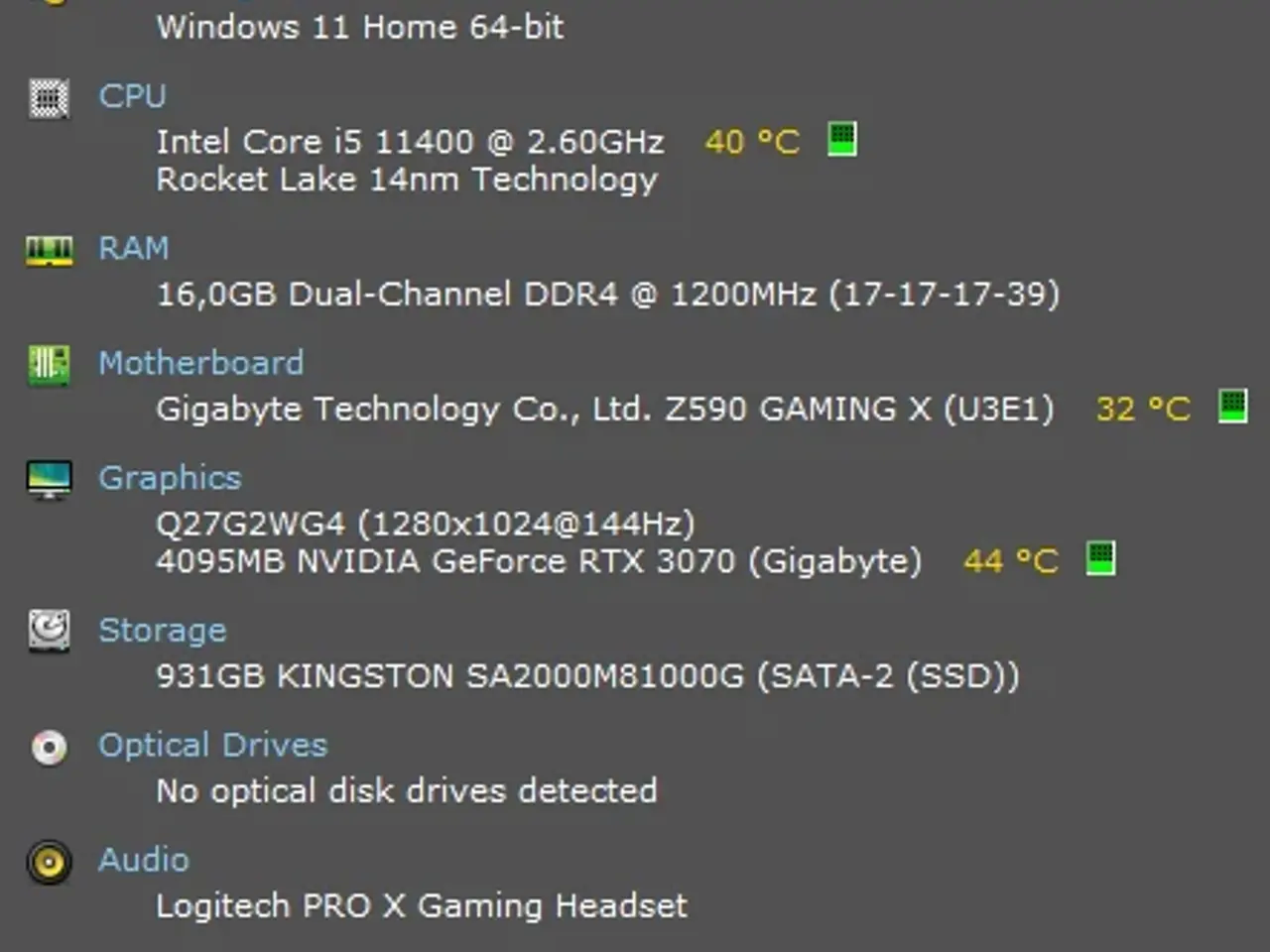 Billede 3 - Gaming PC – RTX 3070 | i5-11400 | 16 GB RAM | 1 TB