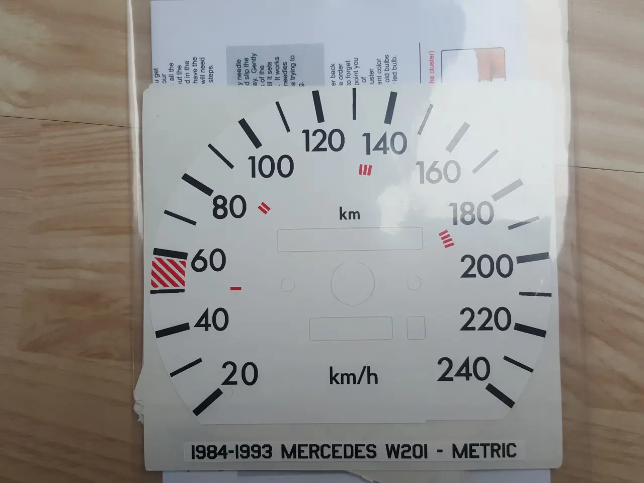 Billede 1 - Mercedes Benz 190E - hvide urskiver