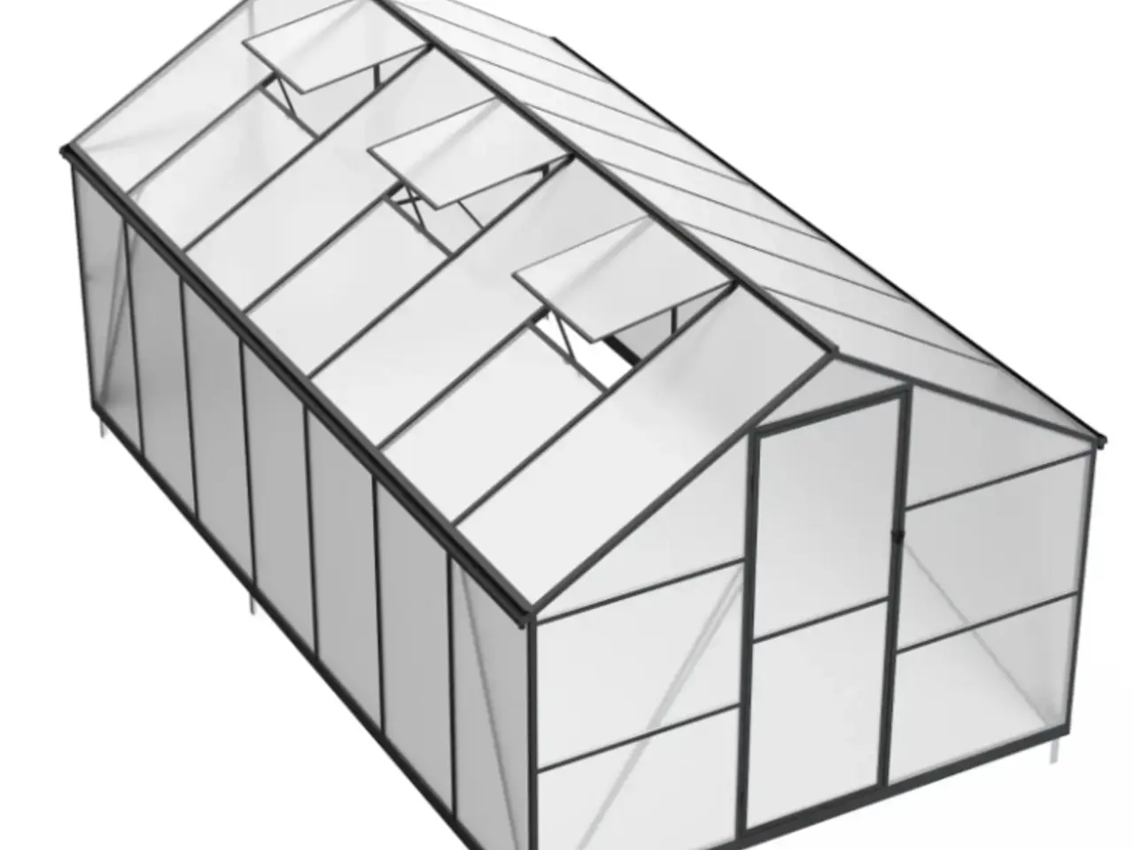 Billede 1 - Drivhus Essential Sort 422 cm - Polycarbonat 10,4m2