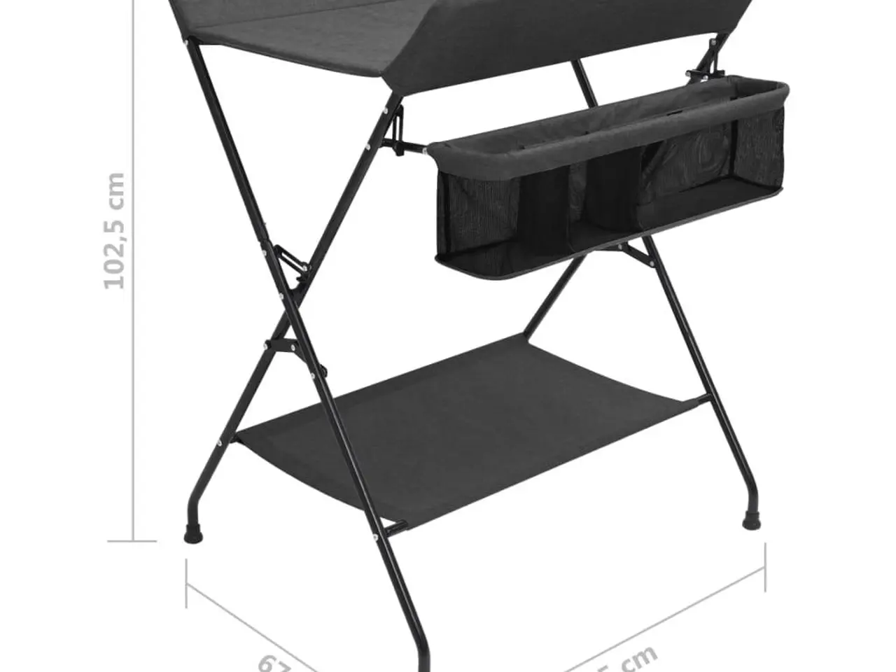 Billede 10 - Puslebord foldbart antracitgrå