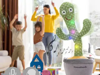 Talende dansende kaktus Cacxi - genopladelig med musik og LED-lys