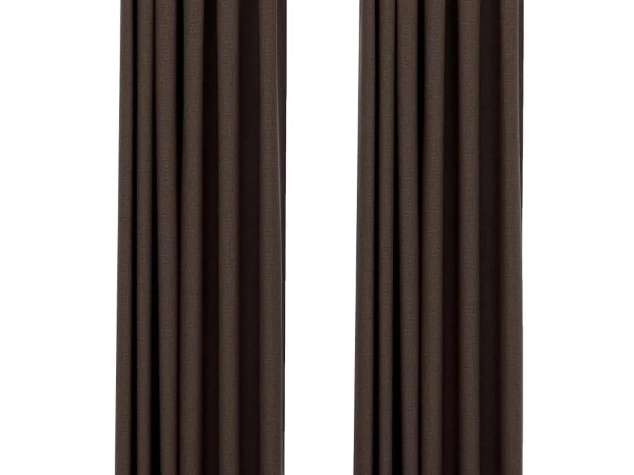 Billede 2 - Mørklægningsgardiner m. krog 2 stk. hør-look 140x245 cm gråbrun
