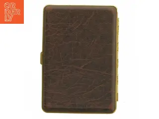 Vintage cigaretetui i brun læder (str. 13x9 cm)